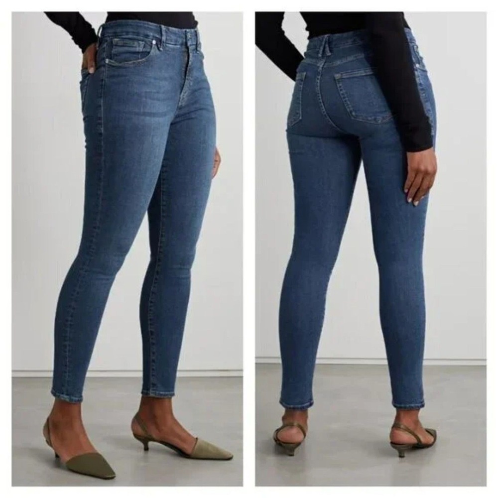 Good American Good Legs Jeans Women's Plus Size 24‎ Dark Blue High Rise Skinny